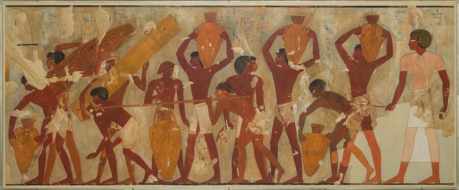 ancient Egyptian tablet depiction of wine jars