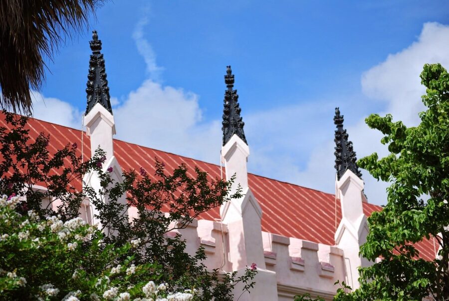 church steeples in charleston south carolina in historic distric