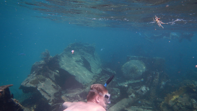 marine stone wreck  on Isla Perro Chico