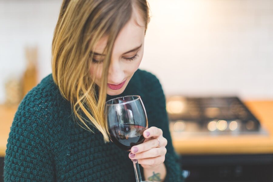 santa cruz, red wine tasting glass
