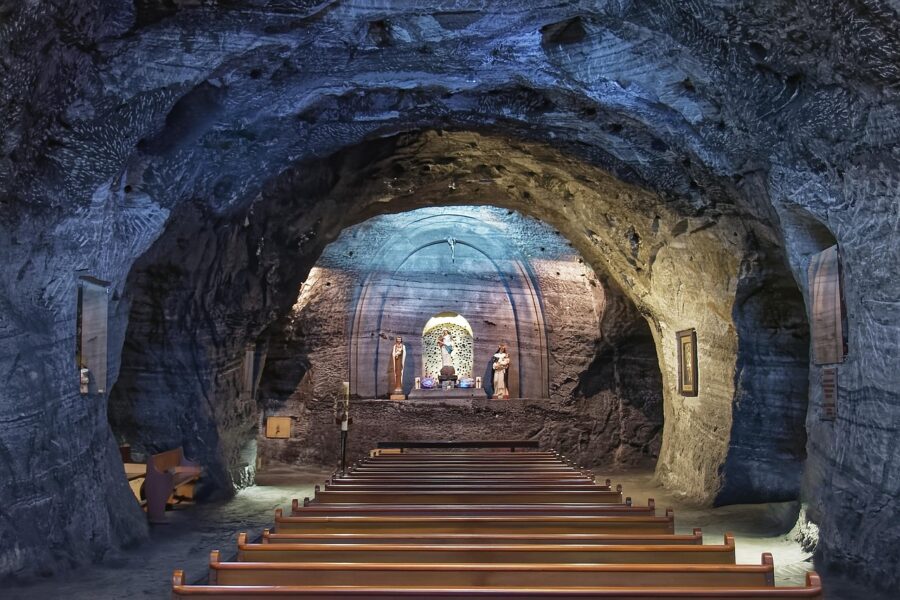The underground Salt Cathedral of Zipaquira, Bogota, Columbia